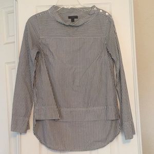 J. Crew Striped Funnelneck Top 0